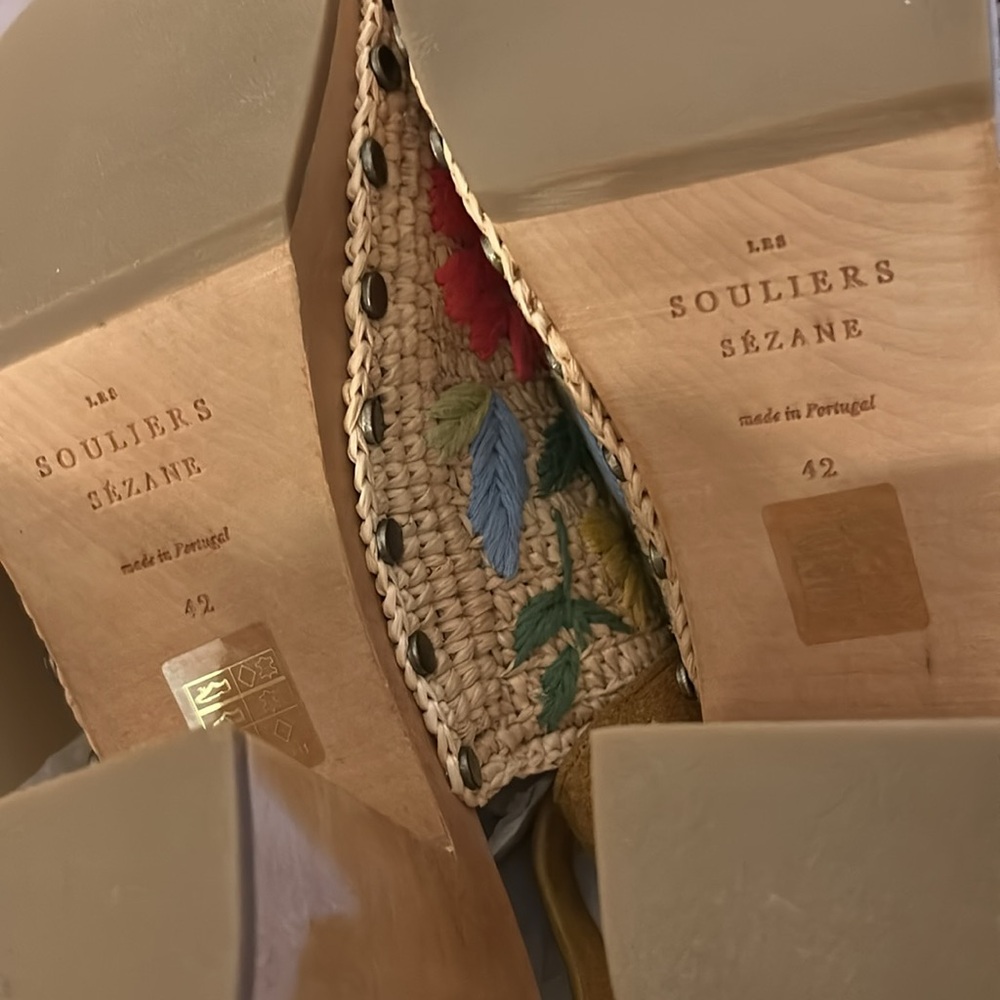 Sézane clogs Raphia Flueri BNWT💐💐💐💐 - Picture 9 of 11